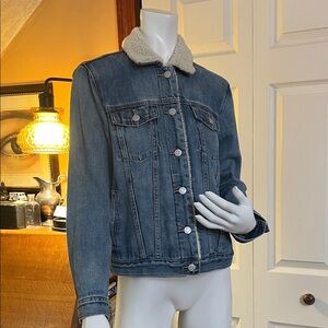 Gap Denim Jacket with Sherpa Collar